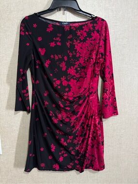 Chaps women’s 3/4 sleeve floral mini dress
